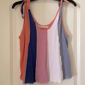 We The Free multicolored tank top with knot shoulders in size XS